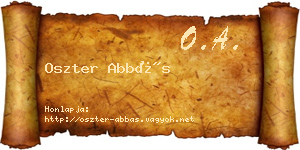 Oszter Abbás névjegykártya